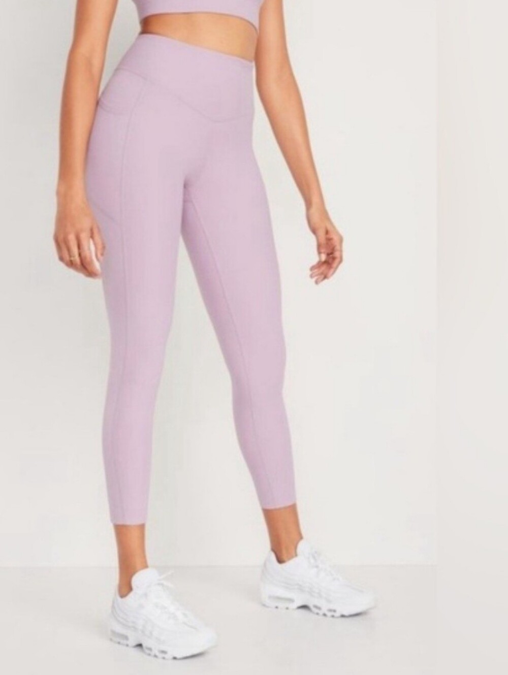 High-Waisted PowerSoft Ribbed Pocket Crop Leggings Old Navy women's size medium